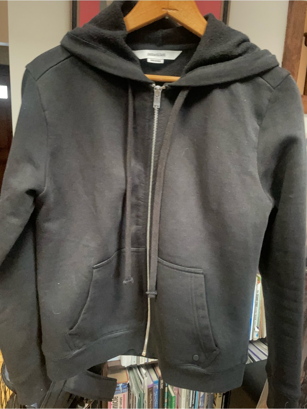 Zadig & Voltaire Black Hooded Zip Sweatshirt